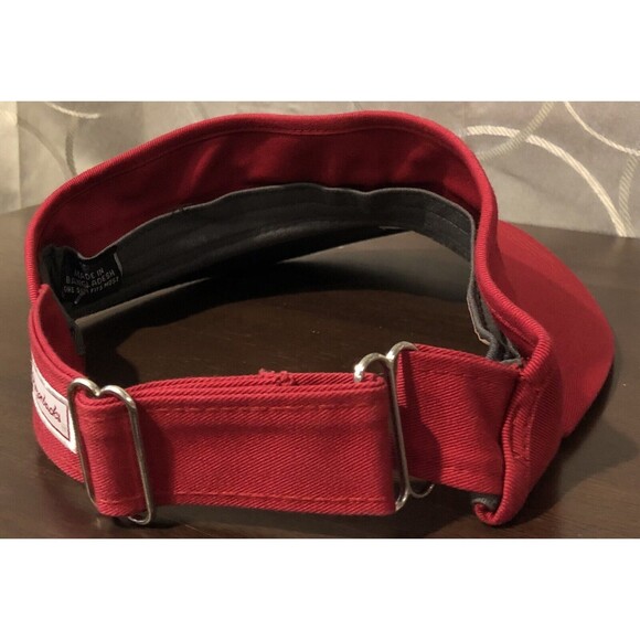 Arkansas Razorbacks Golf Visor Houndstooth Adjustable Back Red A Logo - Picture 5 of 8